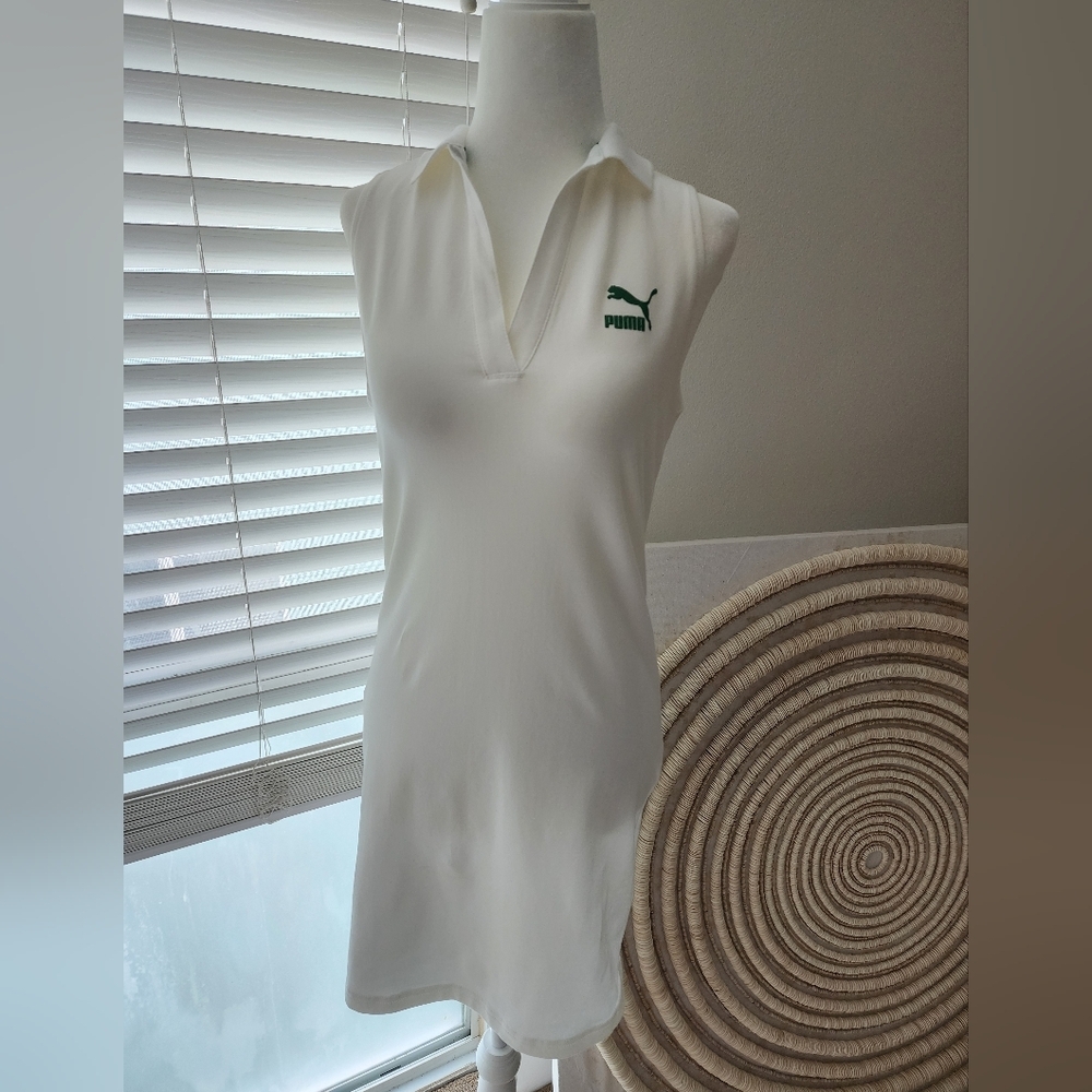 Puma White Sleeveless Polo Sheath Dress
